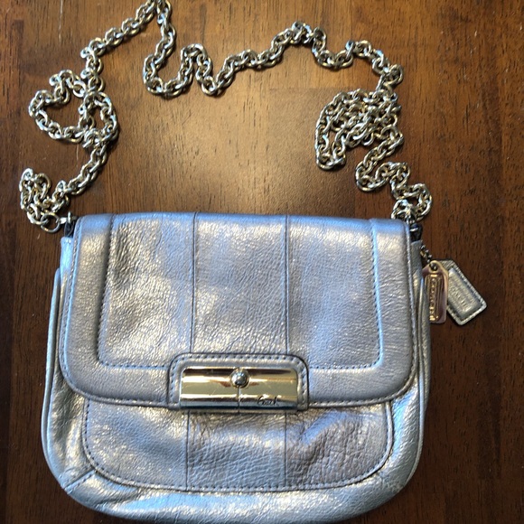 Coach Handbags - Silver Coach Mini Bag GUC